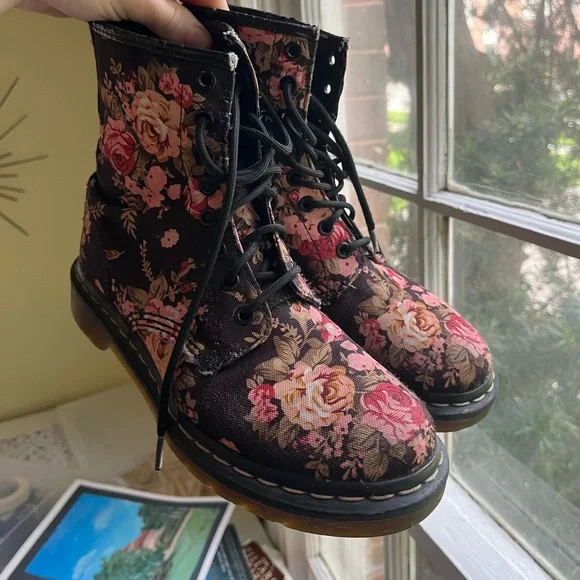 Martens Shoes Floral Dr Martens Boots Poshmark